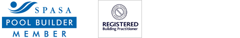 Registered building practitioner logo on display