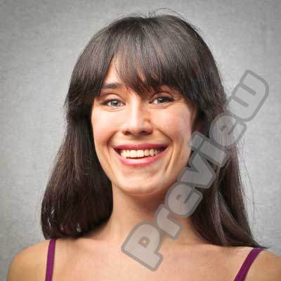 Headshot of a woman with silky hair