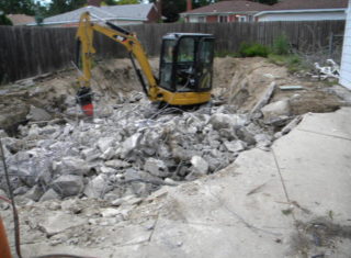 Swimming pool under construction